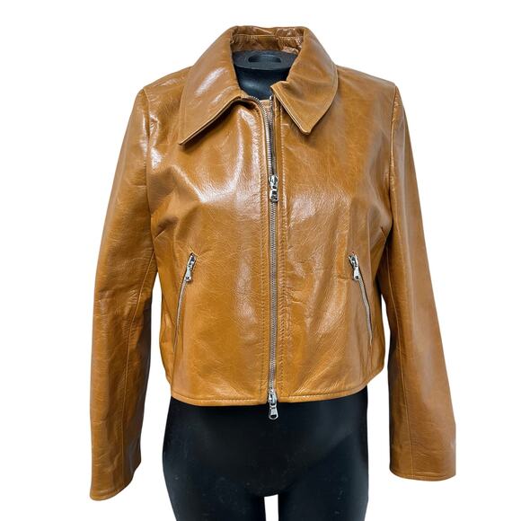 Susan Bender Relaxed Flight Jacket in Glazed Caramel Leather 0 - Picture 3 of 5